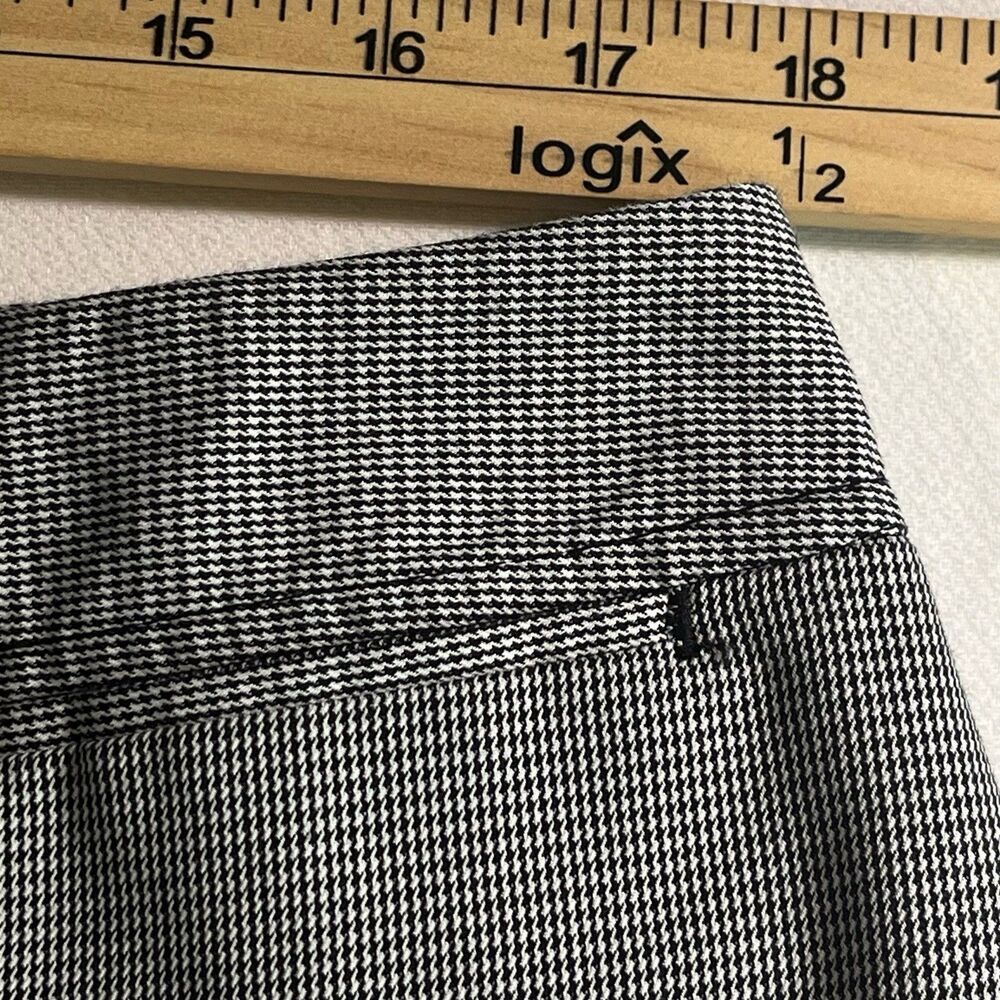 Rafaella Women's Cropped Pants Classic Black White Houndstooth Slimming Panel 16 - Picture 7 of 9